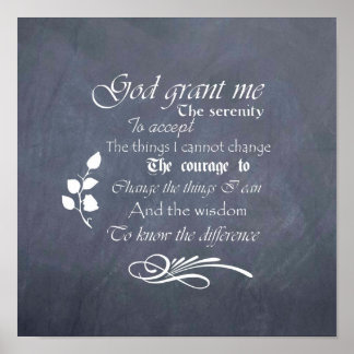 Serenity Prayer chalkboard poster picture - retro