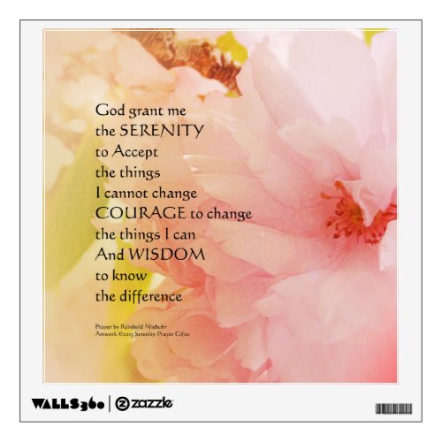 Serenity Prayer Cherry Blossom Glow Wall Sticker