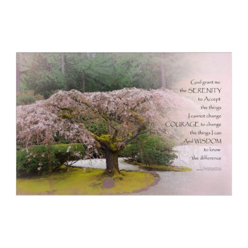 Serenity Prayer Cherry Tree One Acrylic Print