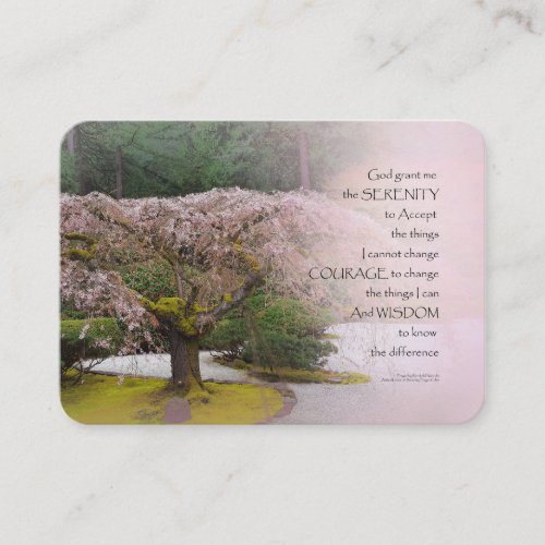 Serenity Prayer Cherry Tree One Business Card