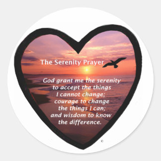 Serenity Prayer Classic Round Sticker
