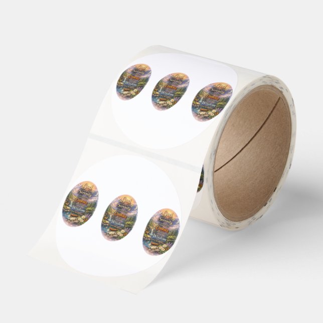 Serenity Prayer Classic Round Sticker (Roll)