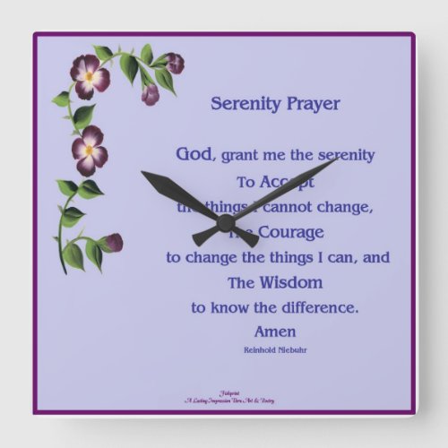 Serenity Prayer Clock