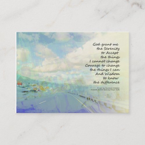 Serenity Prayer Clouds and Highway Business Card