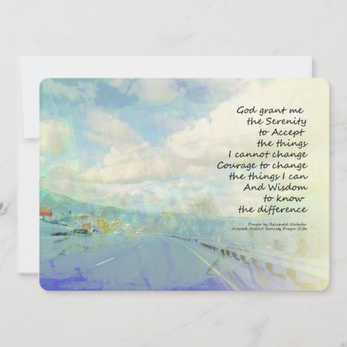 Serenity Prayer Clouds and Highway Invitation