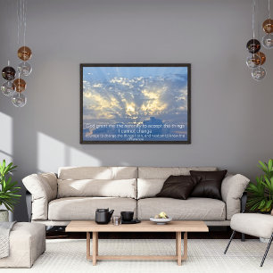 Serenity Prayer - Clouds in Sky with Rays of Sun Poster