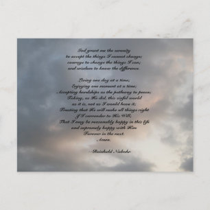 Serenity Prayer cloudy sky postcard