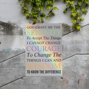 Serenity Prayer Colorful Rainbow Acrylic Print