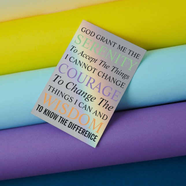 Serenity Prayer Colorful Rainbow Blank Card (Creator Uploaded)