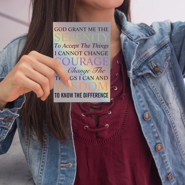 Serenity Prayer Colorful Rainbow Magnetic Card (In Situ)