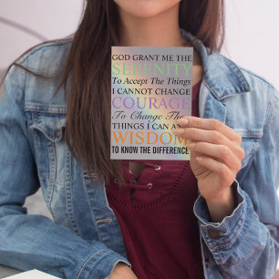 Serenity Prayer Colorful Rainbow Magnetic Card