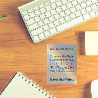 Serenity Prayer Colorful Rainbow Paperweight