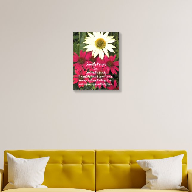 Serenity Prayer Coneflowers Floral Foam Core Photo Tile (Living Room)