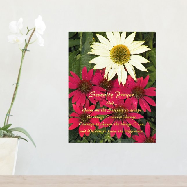 Serenity Prayer Coneflowers Floral Foil Prints (In Situ (Entry Table))