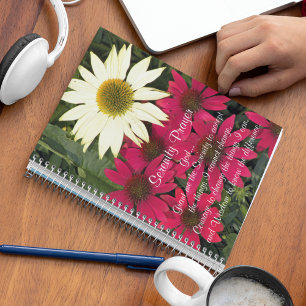 Serenity Prayer Coneflowers Floral Notebook