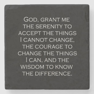 Serenity Prayer Copperplate Gothic Holiday  Stone Coaster