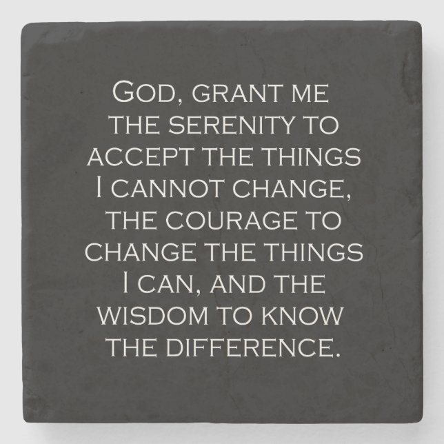 Serenity Prayer Copperplate Gothic Holiday  Stone Coaster (Front)