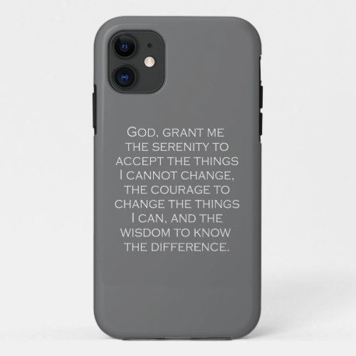 Serenity Prayer Copperplate Gothic Light Font  iPhone 11 Case