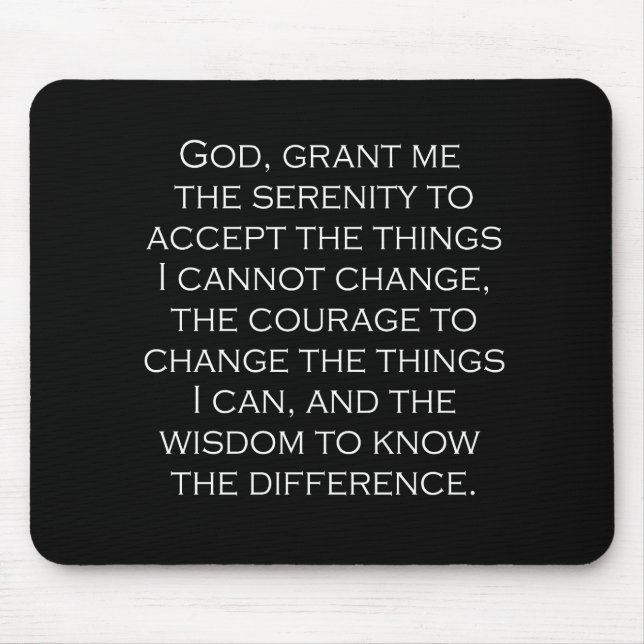 Serenity Prayer Copperplate Gothic Light Font  Mouse Pad (Front)