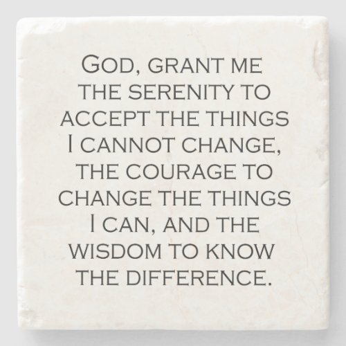 Serenity Prayer Copperplate Gothic Light Font  Stone Coaster