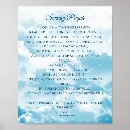 Serenity Prayer Courage  Wisdom Poster