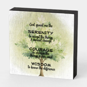 Serenity Prayer Courage Wisdom Wooden Box Sign