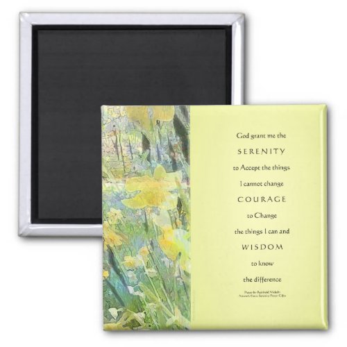 Serenity Prayer Daffodils Panels Magnet