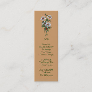 SERENITY PRAYER: Daisies With Ladybugs Mini Business Card