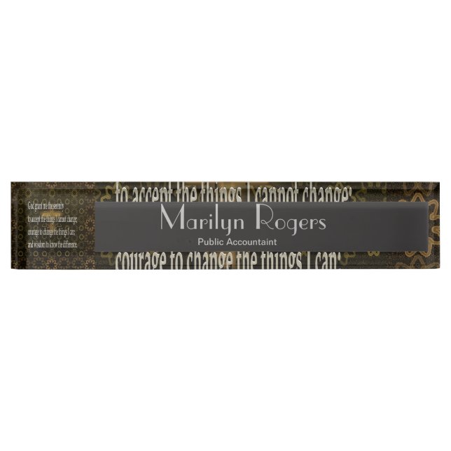Serenity Prayer Desk Name Plate (Front)