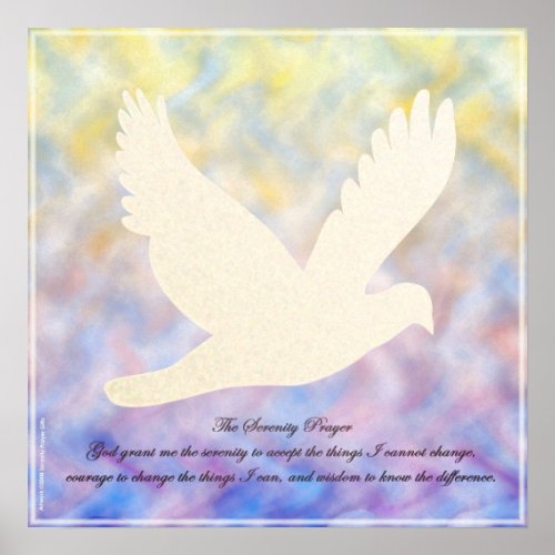 Serenity Prayer Dove Poster