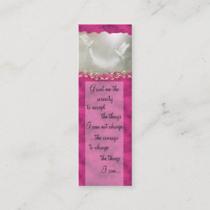 Serenity Prayer Doves Business Card~ Pink Mini Business Card