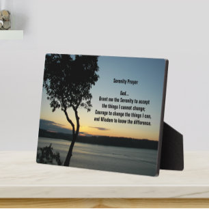Serenity Prayer Evening Sunset Plaque