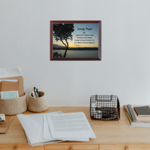 Serenity Prayer Evening Sunset Wall Plaque