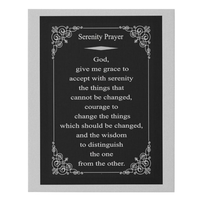 Serenity Prayer Faux Canvas Print (Front)