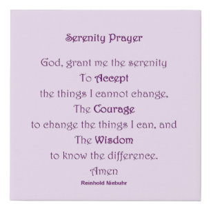 Serenity Prayer Faux Canvas Print