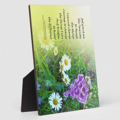 Serenity Prayer Flower Garden Plaque