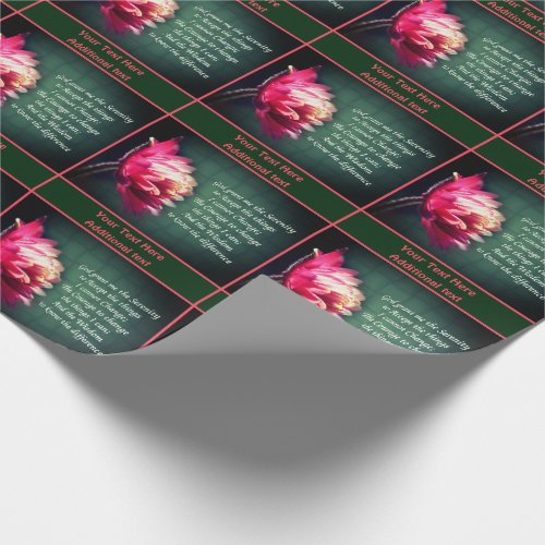 Serenity Prayer  Flower Inspirational Personalized Wrapping Paper