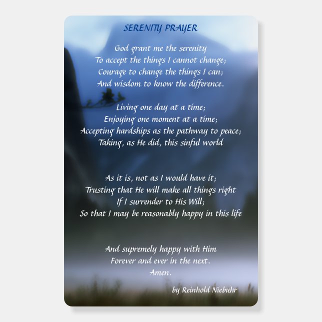 Serenity Prayer Foam Board (Front)