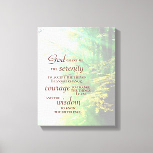 Serenity Prayer, Forest Canvas Print