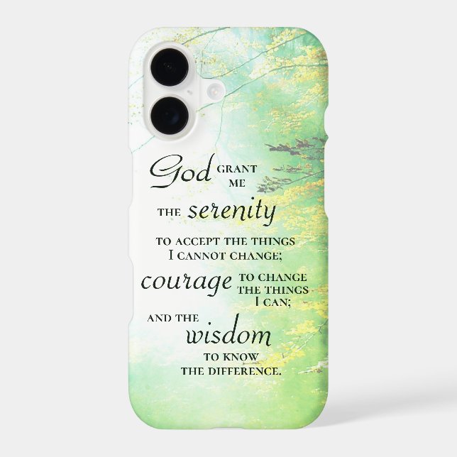 Serenity Prayer, Forest Iphone Case (Back)