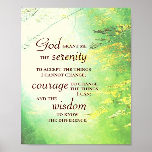 Serenity Prayer Forest Poster