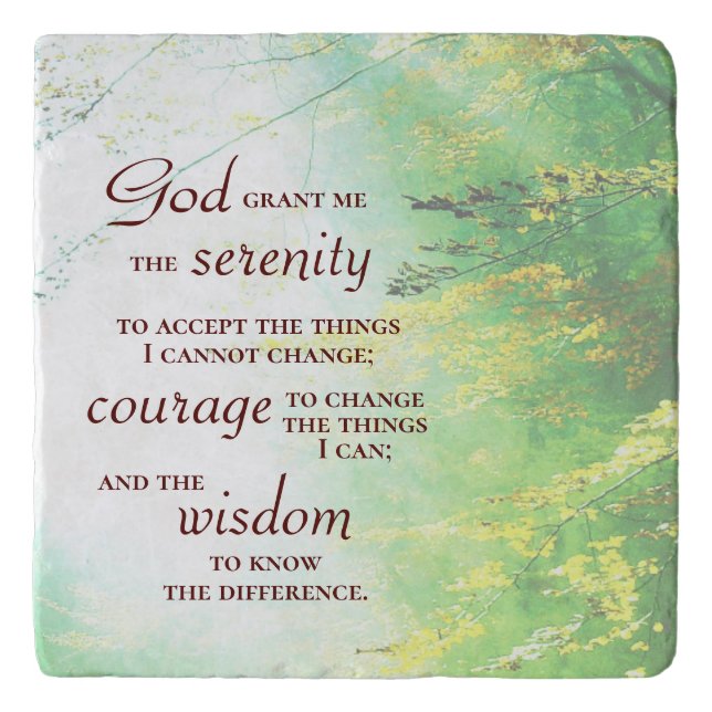 Serenity Prayer, Forest Trivet (Front)