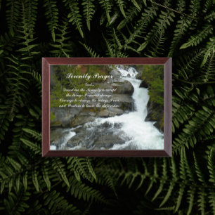Serenity Prayer Forest Waterfall Wall Plaque