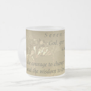 Serenity Prayer Frosted Glass Coffee Mug