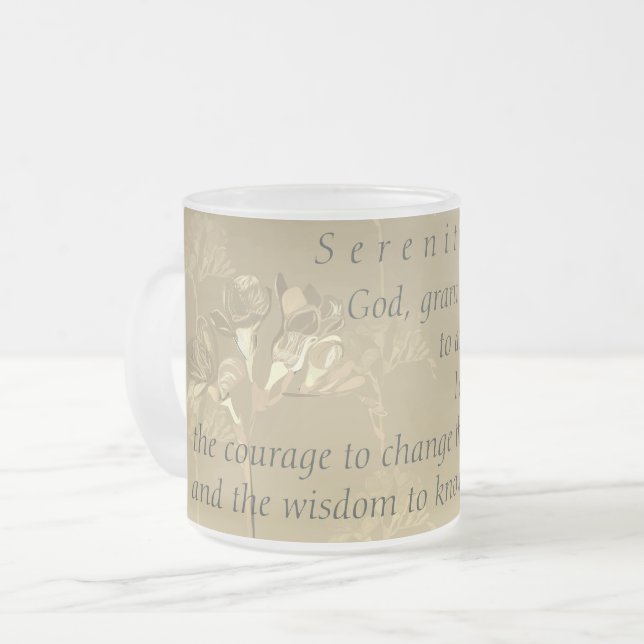 Serenity Prayer  Frosted Glass Coffee Mug (Front Left)