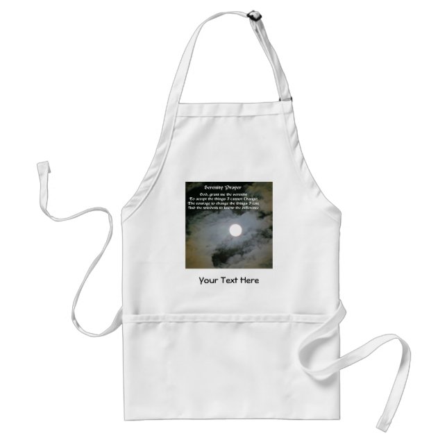 Serenity Prayer Full Moon Inspirational Adult Apron (Front)