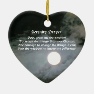 Serenity Prayer Full Moon Inspirational Ceramic Ornament