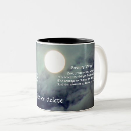 Serenity Prayer Full Moon Inspirational  Two-tone Coffee Mug
