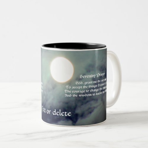 Serenity Prayer Full Moon Inspirational  Two_Tone Coffee Mug