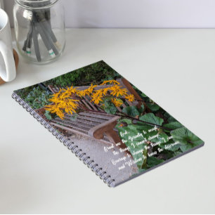 Serenity Prayer Garden Bench Floral Notebook